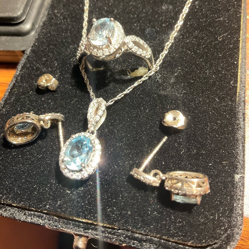 NWT Blue Topaz & Sterling Silver Set - Picture 7 of 10